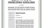 Szkolenie Badanie szczelności powietrznej budynków metodą Blower Door